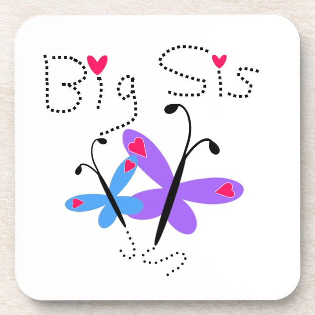 Dessous-de-verre Papillons Big Sis Cadeaux (Devant)