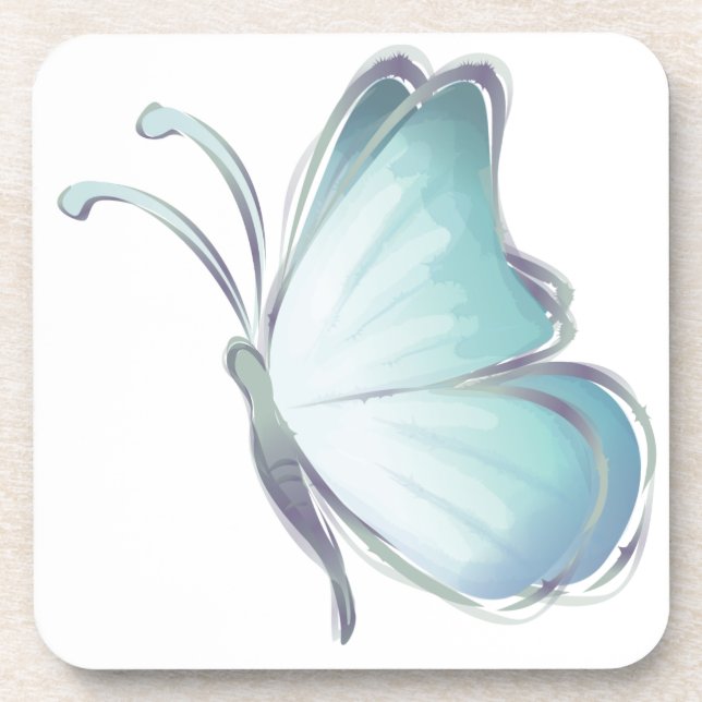 Dessous-de-verre Papillons bleu aquarelle (Devant)