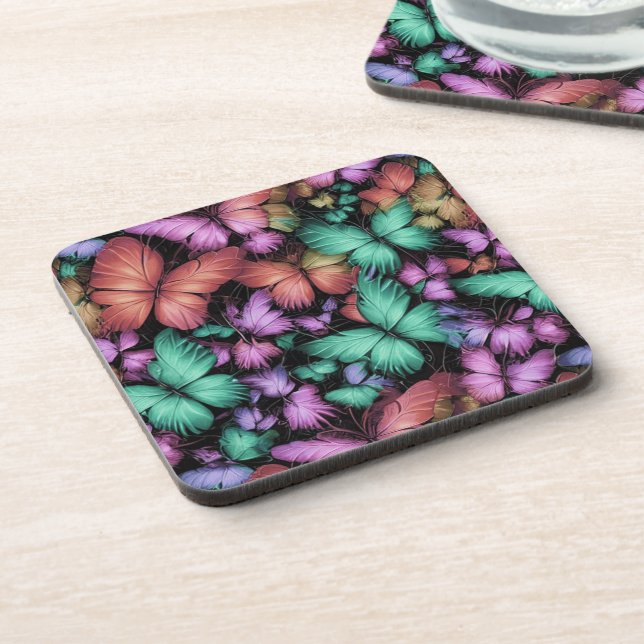 Dessous-de-verre Papillons Colorés Imprimés (Côté gauche)