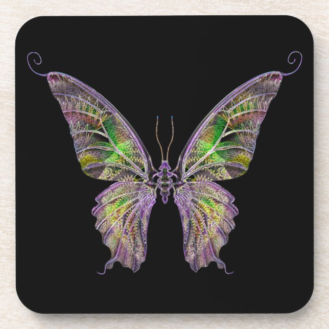Dessous de verre papillons exotiques (Devant)