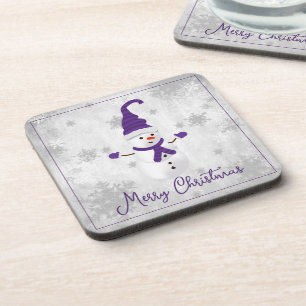 Dessous-de-verre Pâque de boisson pourpre mûre Snowman