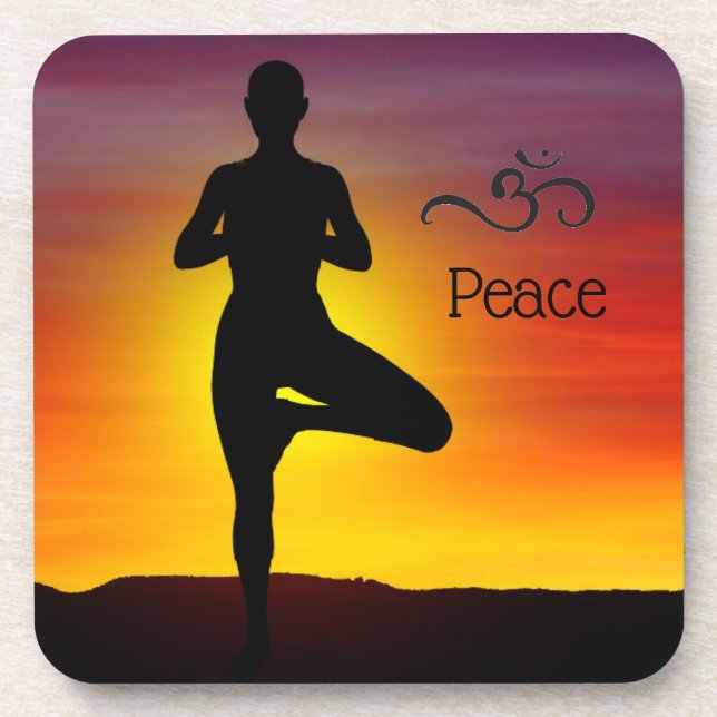 Dessous-de-verre Pâques de boisson au yoga (Devant)