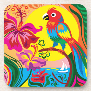 Dessous-de-verre Paradis du perroquet tropical