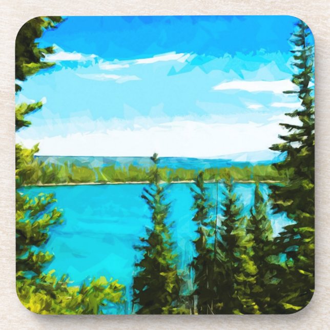 Dessous-de-verre Parc national de Yellowstone Impressionnisme Abstr (Devant)