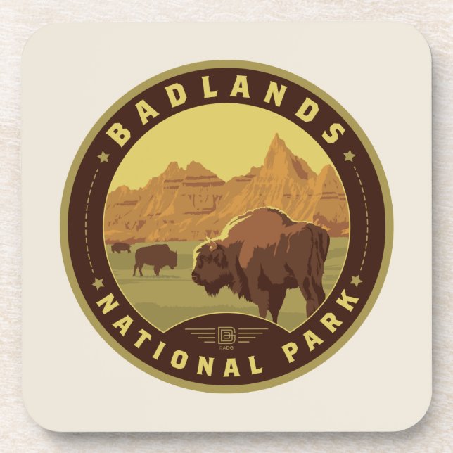 Dessous-de-verre Parc national des Badlands (Devant)