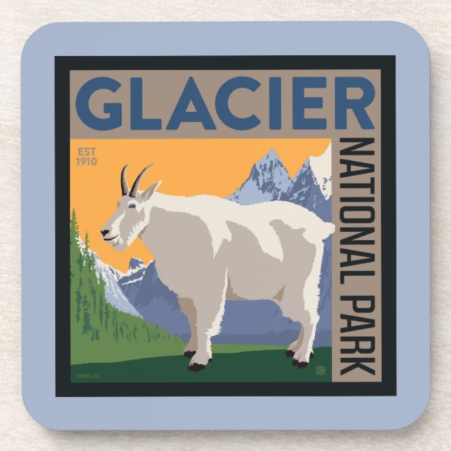 Dessous-de-verre Parc national du Glacier | Chèvre (Devant)