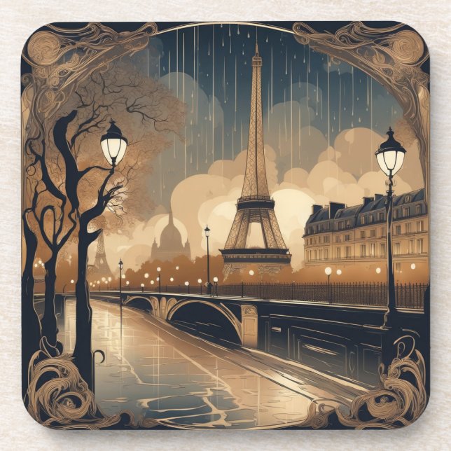 DESSOUS-DE-VERRE PARIS IN THE RAIN (Devant)