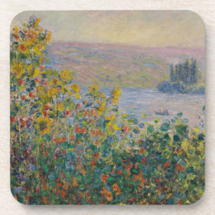 Dessous-de-verre Parterres de fleurs à Vétheuil, Paysage impression