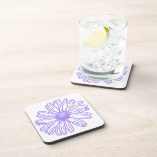 Dessous-de-verre Pastel Purple Daisy Flower Print, Hippie Floral