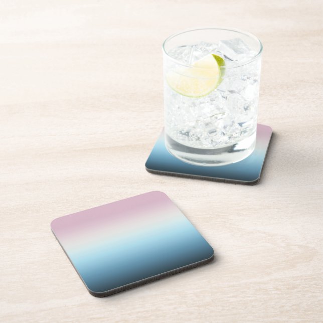 Dessous-de-verre Pastel rose et bleu Dégradé Indigo Rose Ombre (Côté Droit)