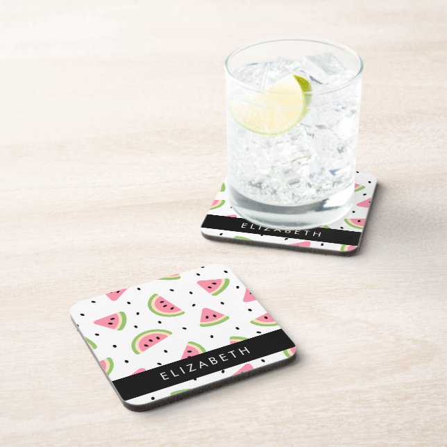 Dessous-de-verre Pastèque Rose, Pâtes De Pâques, Votre Nom (Côté Droit)