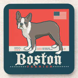 Dessous-de-verre Patriotique   Boston Terrier