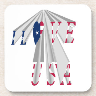 Dessous-de-verre Patriotisme effarant : I Love USA Perspective Art