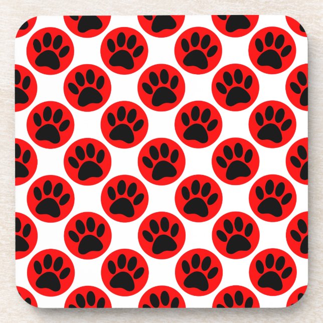 Dessous-de-verre Patrouilles De Chien Noir En Pois Rouge (Devant)