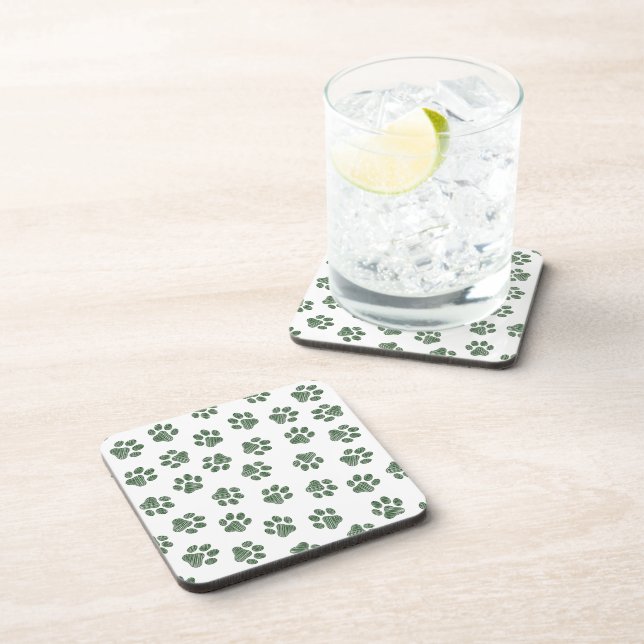 Dessous-de-verre Patrouilles de Doodle, Paws de Chien, Paws Vertes (Côté Droit)