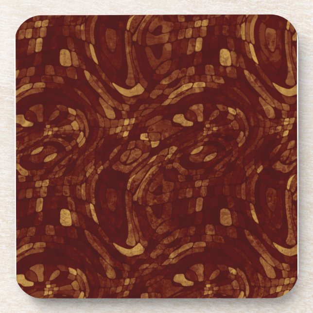 Dessous-de-verre Pavés gris rouge et jaune (Devant)
