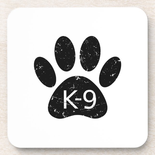 Dessous-de-verre Paw Chien en Perdu Grunge K-9 (Devant)