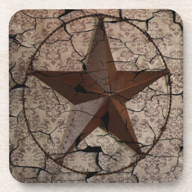 Dessous-de-verre Pays occidental rustique Primitif Texas Star (Devant)