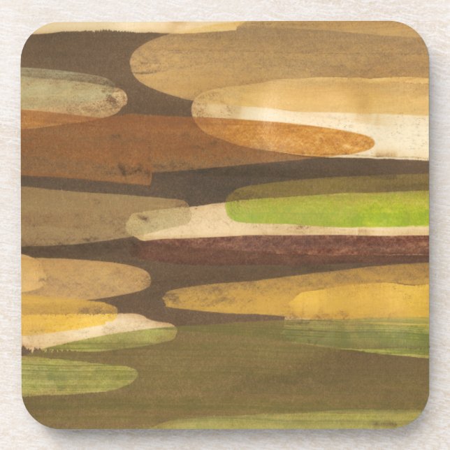 Dessous-de-verre Paysage Abstrait de ton terrestre (Devant)