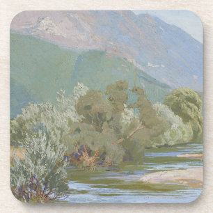 Dessous-de-verre Paysage Art nouveau saisissant de la rivière Anien