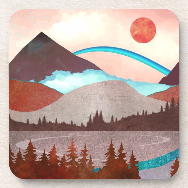 Dessous-de-verre Paysage Blue Rainbow (Devant)