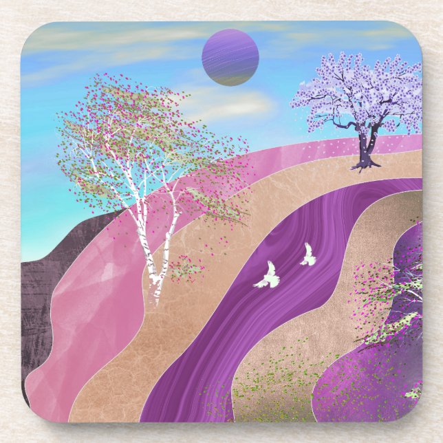 Dessous-de-verre Paysage des fleurs du printemps (Devant)