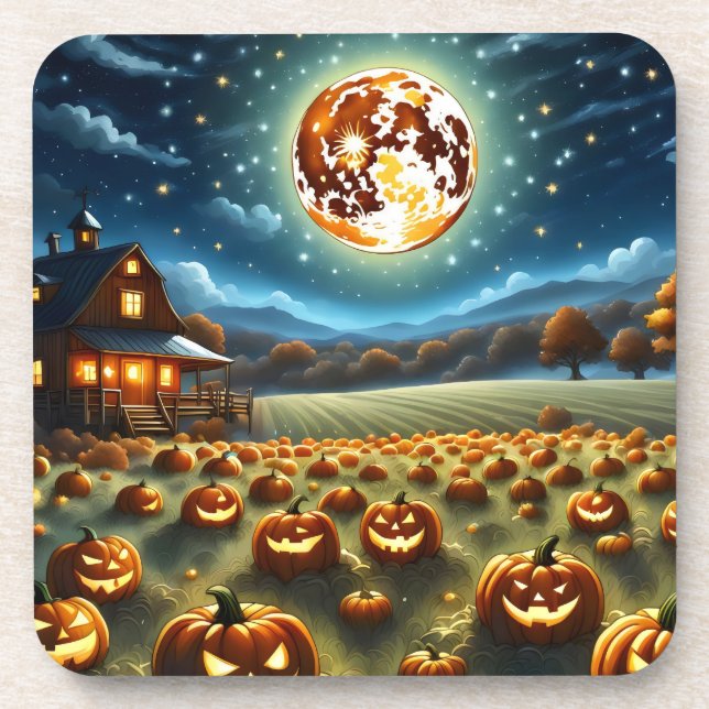 Dessous-de-verre Paysage d'Halloween (Devant)