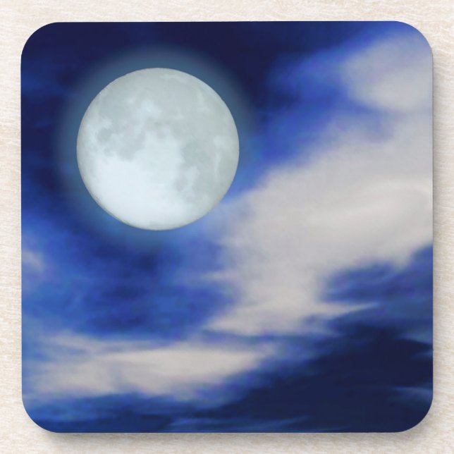 Dessous-de-verre Paysage lunaire avec nuages lune (Devant)