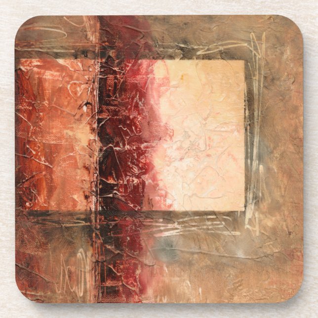 Dessous-de-verre Paysage rouge Abstrait (Devant)