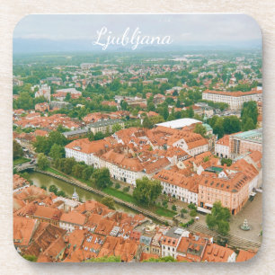 Dessous-de-verre Paysage urbain de Ljubljana, souvenir de voyage en