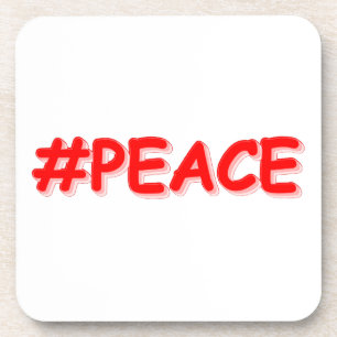 Dessous-de-verre "#PEACE" Mignonne Conception. Commandez dès mainte