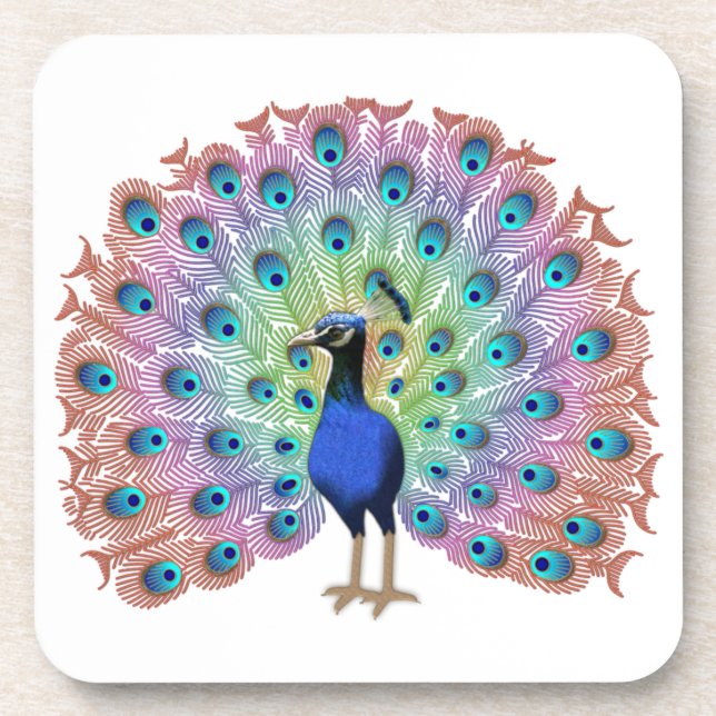 Dessous-de-verre Peacock coloré (Devant)