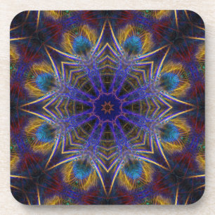Dessous-de-verre Peacock Feathers Automne Pays Art : Set de Six