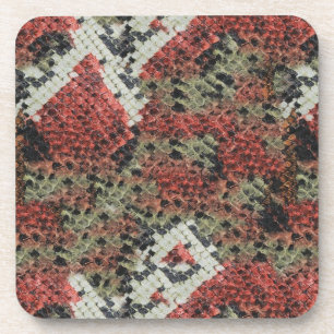 Dessous-de-verre Peau de serpent de corail rouge et noir