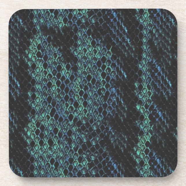 Dessous-de-verre Peau de serpent de couleur minuit (Devant)