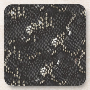 Dessous-de-verre Peau de serpent de diamant noir