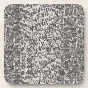 Dessous-de-verre Peau de serpent gris et blanc