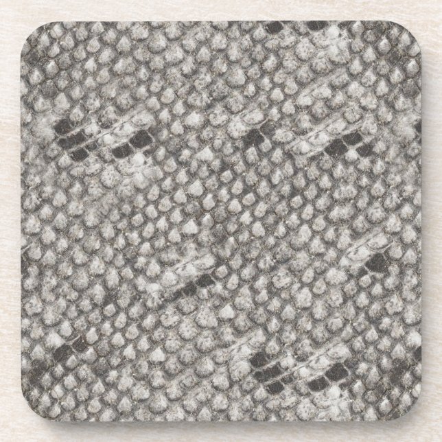 Dessous-de-verre Peau de serpent gris et noir (Devant)