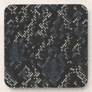 Dessous-de-verre Peau de serpent noir et blanc