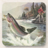 Pêcheur vintage de truite arc-en-ciel Pêche du poi