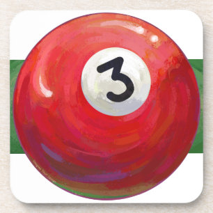 Dessous-de-verre Peint 3 Motif de billard