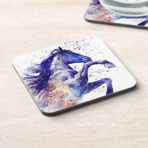 Dessous-de-verre Peinture à l'aquarelle éclaboussée de cheval artis