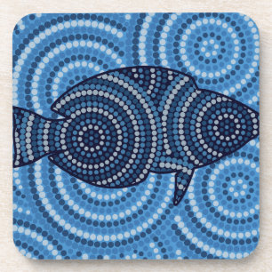 Dessous-de-verre Peinture à points de poisson autochtone