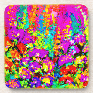 Dessous-de-verre Peinture aux fleurs colorées. Commandez dès mainte