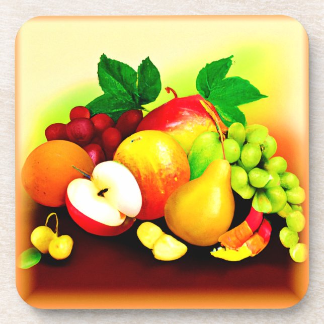 Dessous-de-verre Peinture de fruits tropicaux. Commandez dès mainte (Devant)