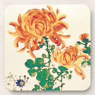 Dessous-de-verre Peinture japonaise vintage de Chrysanthèmes