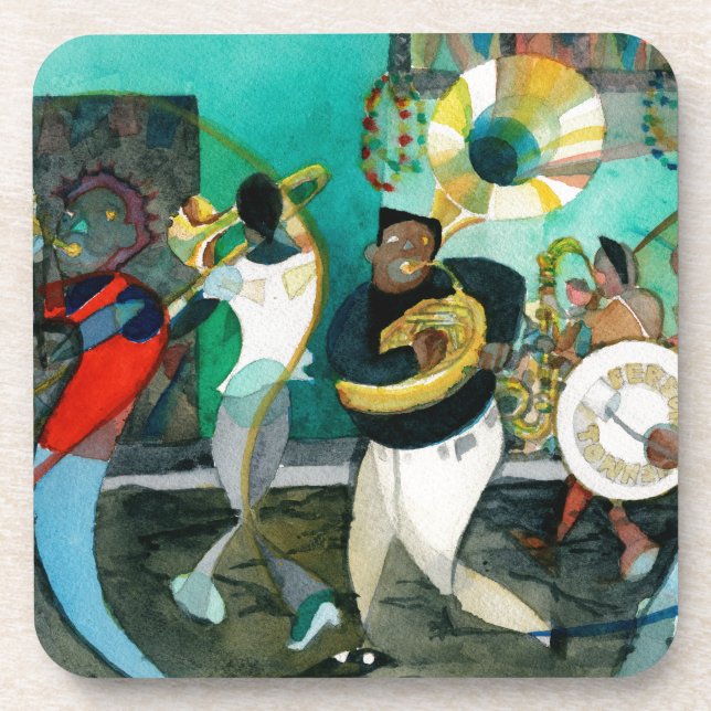 Dessous-de-verre Peinture "jazz de musique de la Nouvelle-Orléans " (Devant)