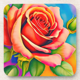 Dessous-de-verre Peinture numérique à Rose coloré-47566