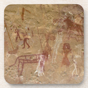 Dessous-de-verre Peintures rupestres préhistoriques, Akakus, Sahara