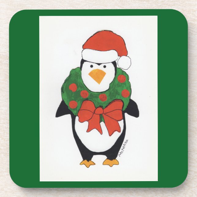 Dessous-de-verre Penguin Holiday - Kids Art pour CHOC (Devant)
